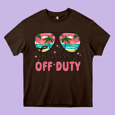 Teacher Off Duty Heavy Core Tee Designed By Maliassmallbusiness