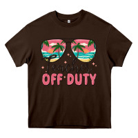 Chocolate Brown teacher off duty Heavy Core Tee - MaliasSmallBusiness