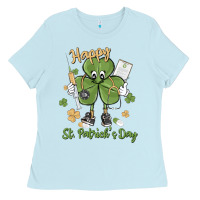 Baby Blue happy st. patrick's day Ladies Tee - MaliasSmallBusiness