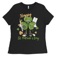 Black happy st. patrick's day Ladies Tee - MaliasSmallBusiness