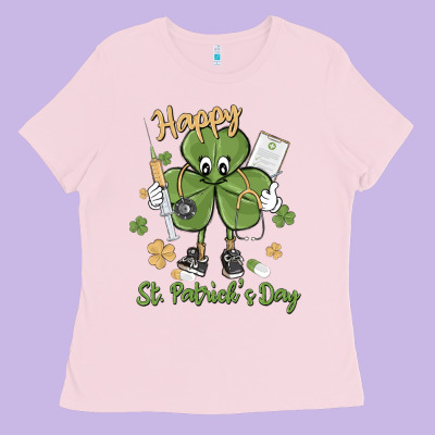Happy St. Patrick's Day Ladies Tee Designed By Maliassmallbusiness