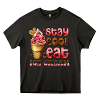 Asphalt stay cool eat ice cream Heavy Core Tee - AdoDesignShop