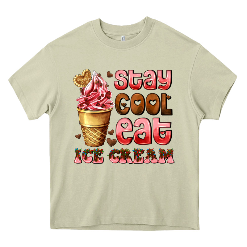 Stay Cool Eat Ice Cream Heavy Core Tee by AdoDesignShop | Teevron