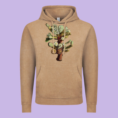 Cholla Tree Cactus Vintage Hoodie Designed By Lillyallendesigns
