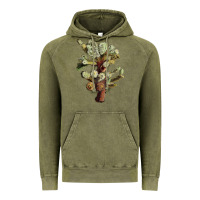 Vintage Olive Cholla Tree Cactus Vintage Hoodie - LillyAllenDesigns