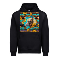 Black Haflinger Horse Aztec Urban Hoodie - LillyAllenDesigns