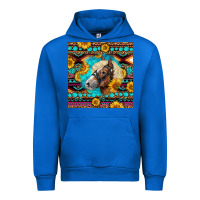 Cobalt Haflinger Horse Aztec Urban Hoodie - LillyAllenDesigns