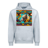 Heather Grey Haflinger Horse Aztec Urban Hoodie - LillyAllenDesigns
