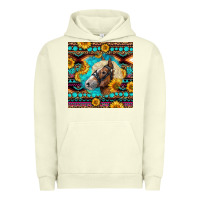 Pigment Pistachio Haflinger Horse Aztec Urban Hoodie - LillyAllenDesigns