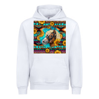 White Haflinger Horse Aztec Urban Hoodie - LillyAllenDesigns