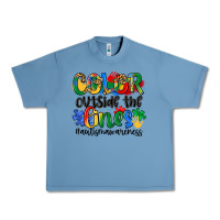 Pebble Blue color outside the lines Urban Heavy Tee - Artiststas