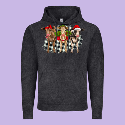 Christmas Heifers Front View Vintage Hoodie Designed By Ranaportraitstore