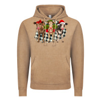 Vintage Coffee Christmas heifers front view Vintage Hoodie - RanaPortraitStore