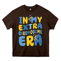 Chocolate Brown in my extra chromosome era Heavy Core Tee - MaliasSmallBusiness
