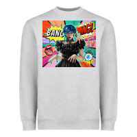 Heather Grey pop art gothic girl Heavyweight Sweatshirt - TumblerDesignByShophia