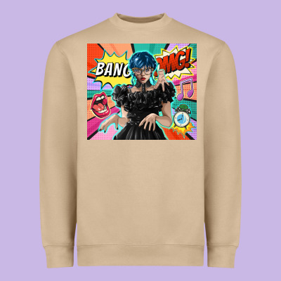 Pop Art Gothic Girl Heavyweight Sweatshirt Designed By Tumblerdesignbyshophia