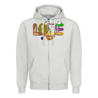 Dove Grey love nurse mardi gras Zipper Hoodie - OliviaCreatesArt