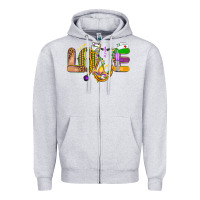 Heather Grey love nurse mardi gras Zipper Hoodie - OliviaCreatesArt