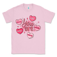 Bubblegum Pink you are enough valentines day Classic Tee - LillyAllenDesigns