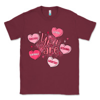 Burgundy you are enough valentines day Classic Tee - LillyAllenDesigns