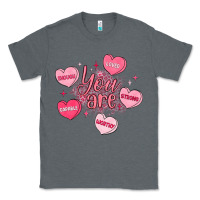 Charcoal Heather you are enough valentines day Classic Tee - LillyAllenDesigns