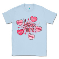 Dusty Blue you are enough valentines day Classic Tee - LillyAllenDesigns
