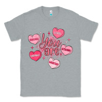 Heather Grey you are enough valentines day Classic Tee - LillyAllenDesigns