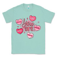 Seafoam you are enough valentines day Classic Tee - LillyAllenDesigns