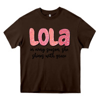 Chocolate Brown lola in every season, she shines with grace Heavy Core Tee - MaliasSmallBusiness