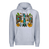 Heather Grey western free bird Premium Hoodie - OliviaCreatesArt