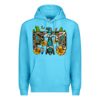Ocean Blue western free bird Premium Hoodie - OliviaCreatesArt