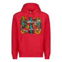 Red western free bird Premium Hoodie - OliviaCreatesArt