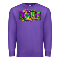Purple mardi gras love Premium Sweatshirt - FaDigitalArtStudio