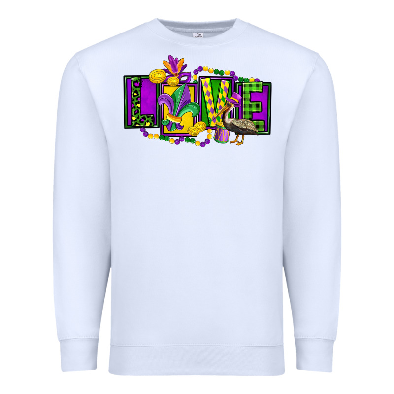 Mardi Gras Love Premium Sweatshirt by FaDigitalArtStudio | Teevron