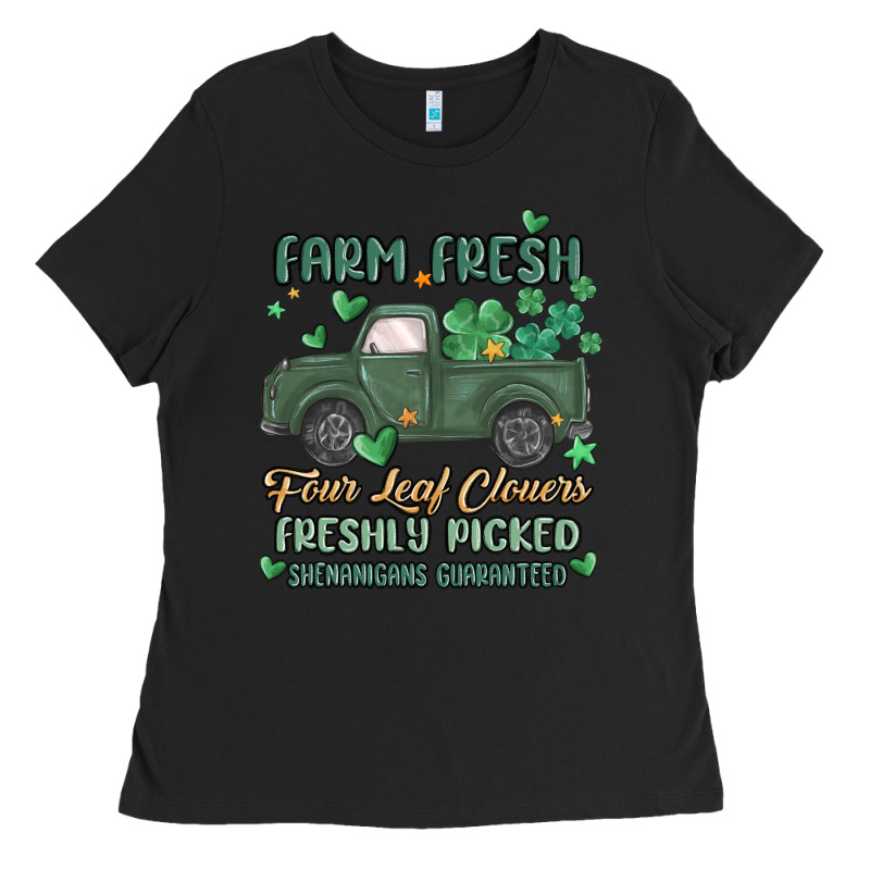 Farm Fresh Four Leaf Clovers Ladies Tee by MaliasSmallBusiness | Teevron