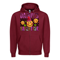 Burgundy daddys valentine olivia Zipper Hoodie - OliviaCreatesArt