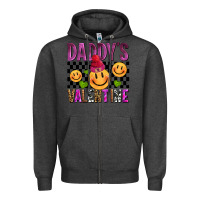 Charcoal Heather daddys valentine olivia Zipper Hoodie - OliviaCreatesArt