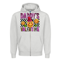 Dove Grey daddys valentine olivia Zipper Hoodie - OliviaCreatesArt