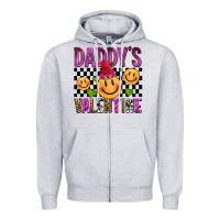 Heather Grey daddys valentine olivia Zipper Hoodie - OliviaCreatesArt