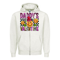 Oatmeal Heather daddys valentine olivia Zipper Hoodie - OliviaCreatesArt
