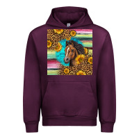 Mauve Wine quarter horse aztec pattern Urban Hoodie - LillyAllenDesigns