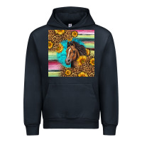 Navy quarter horse aztec pattern Urban Hoodie - LillyAllenDesigns
