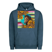 Pigment Midnight Navy quarter horse aztec pattern Urban Hoodie - LillyAllenDesigns