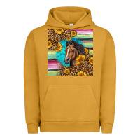 Pigment Peanut Butter quarter horse aztec pattern Urban Hoodie - LillyAllenDesigns