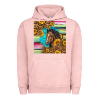 Pigment Salmon quarter horse aztec pattern Urban Hoodie - LillyAllenDesigns