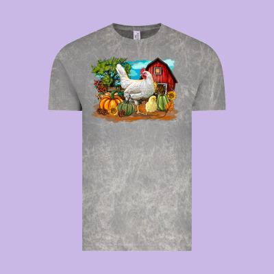 Fall Chicken Vintage Tee Designed By Lillyallendesigns