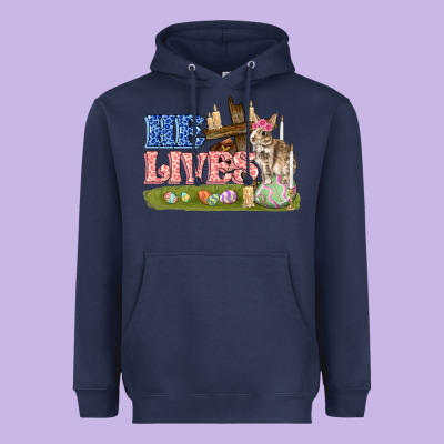 He Lives Easter Heavyweight Hoodie Designed By Fadigitalartstudio