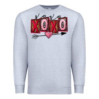 Heather Grey Xoxo Love Premium Sweatshirt - FaDigitalArtStudio
