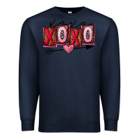 Navy Xoxo Love Premium Sweatshirt - FaDigitalArtStudio