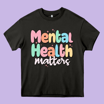 Mental Health Matters Heavy Core Tee Designed By Maliassmallbusiness